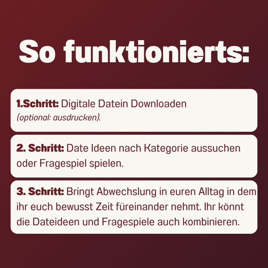 Fragespiel & Date Ideen Bundle für Paare | 40 Dateideen und 90 Fragen | PDF Download