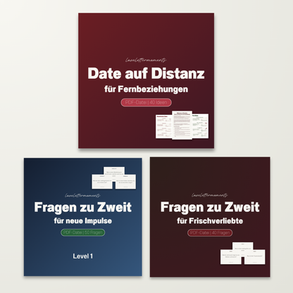 Fragespiel & Date Ideen Bundle für Paare | 40 Dateideen und 90 Fragen | PDF Download
